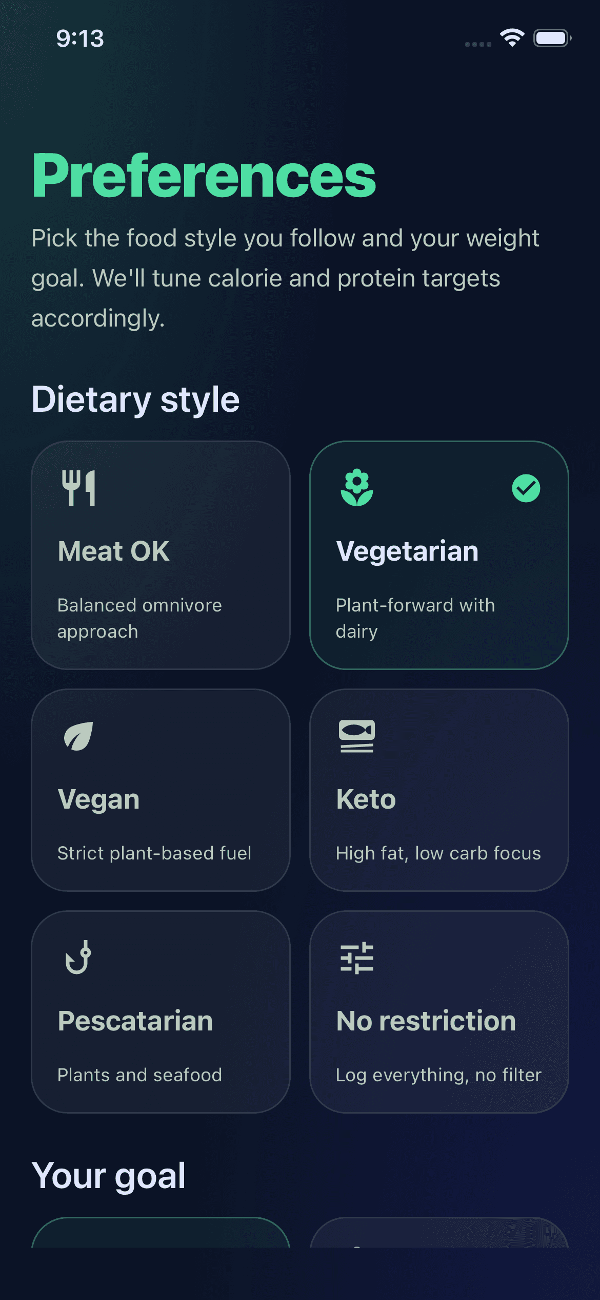Dietary preferences